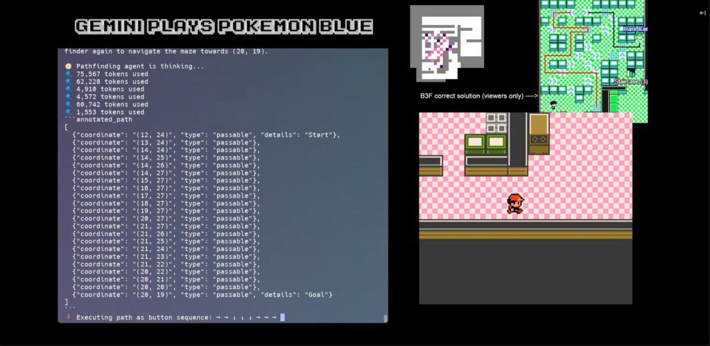 Gemini who plays Pokémon // Source: Numerama screenshot Gemini who plays Pokémon // Source: Numerama screenshot