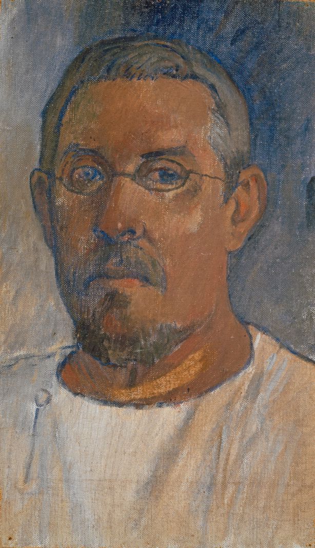 Self -portrait of Paul Gauguin with glasses, 1903, collection of the Museum of Basel Art. Work by Gauguin, Paul Eugéne Henri. Self -portrait of Paul Gauguin with glasses, 1903, collection of the Museum of Basel Art. Work by Gauguin, Paul Eugéne Henri.
