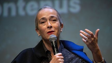 The President of France Télévisions Delphine Ernotte Cunci at the Fiction of La Rochelle (Charente-Maritime), September 16, 2022. (Xavier Leoty / AFP)