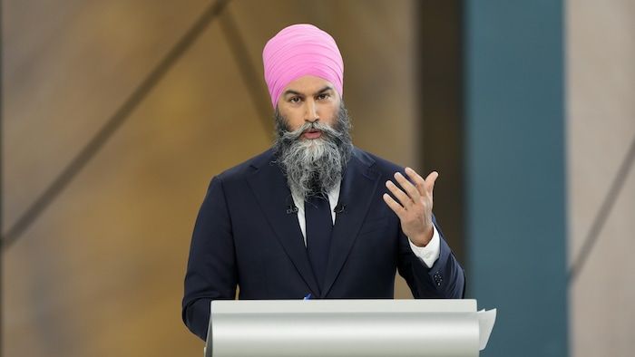 Jagmeet Singh parle.