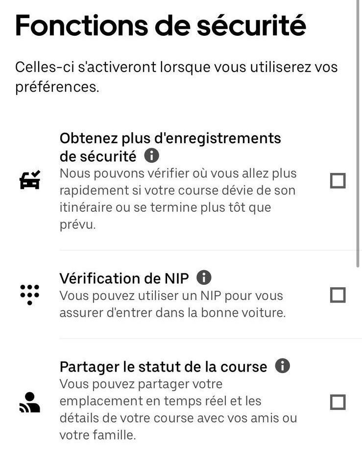 Screen capture showing a menu of safety features, with registration options, Nip verification, and status sharing. Screen capture showing a menu of safety features, with registration options, Nip verification, and status sharing.