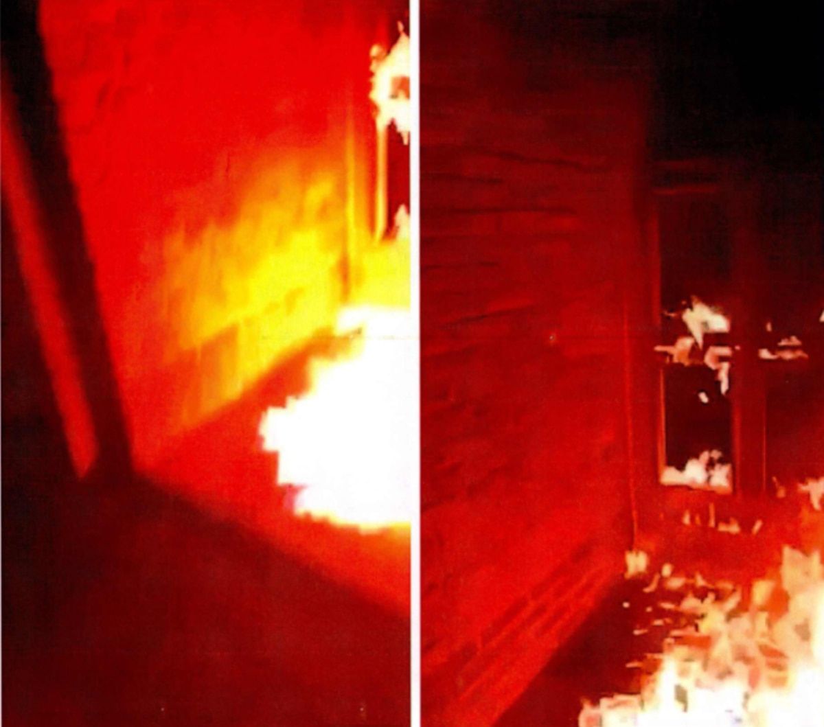 The start of the fire was filmed.