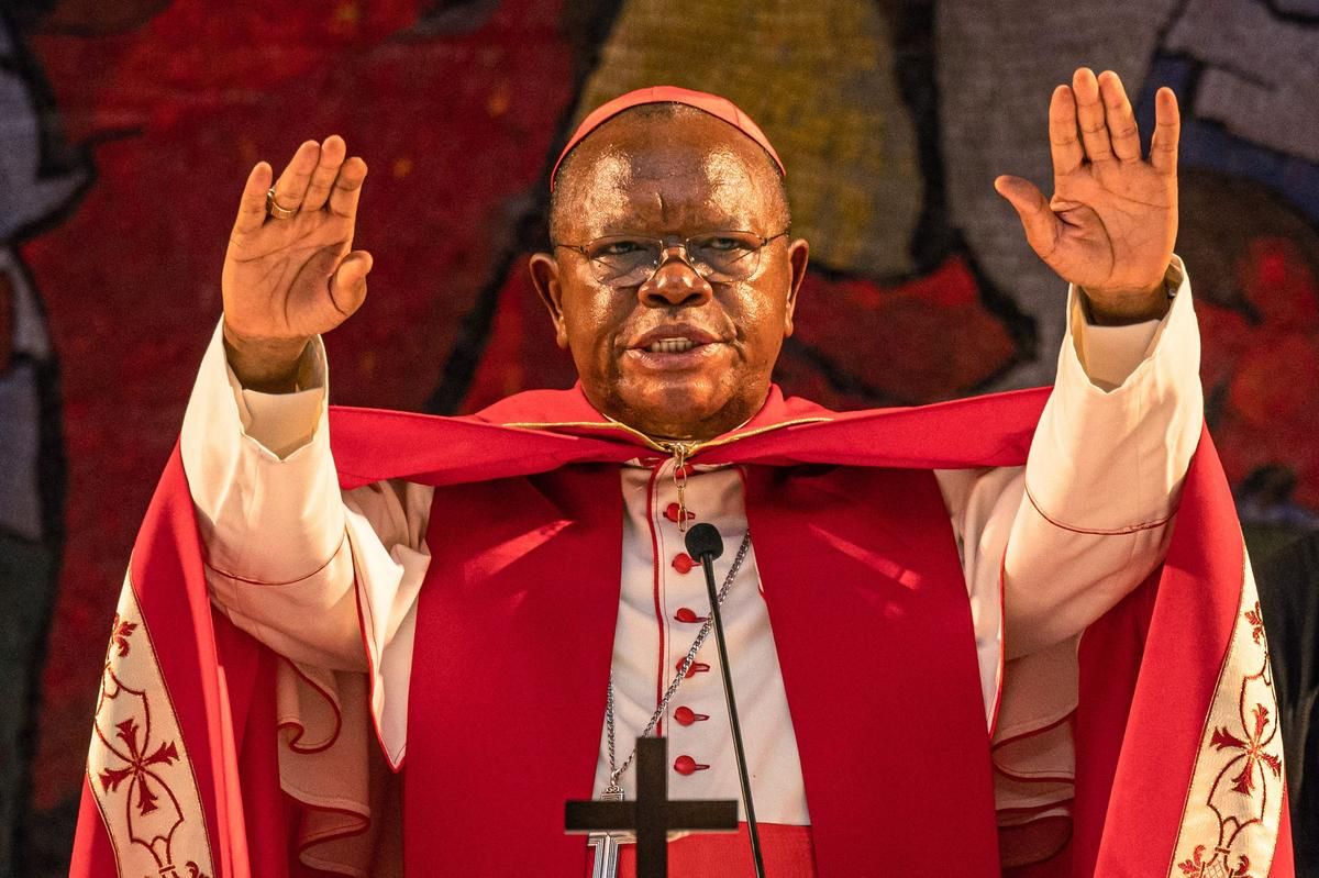 Congolese cardinal Fridolin Ambongo, who celebrates a tribute mass here on the day of François's death, on Easter Monday, is also one of the