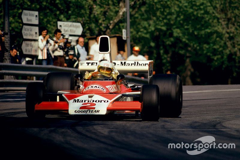 Jochen Mass with the McLaren in Montjuic in 1975.