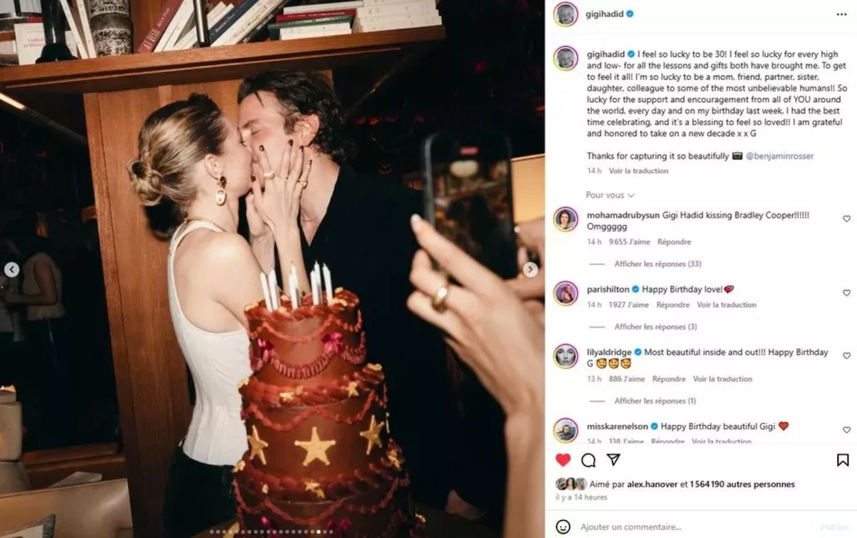 Gigi Hadid and Bradley Cooper display their couple as rarely on Instagram, May 3, 2025.