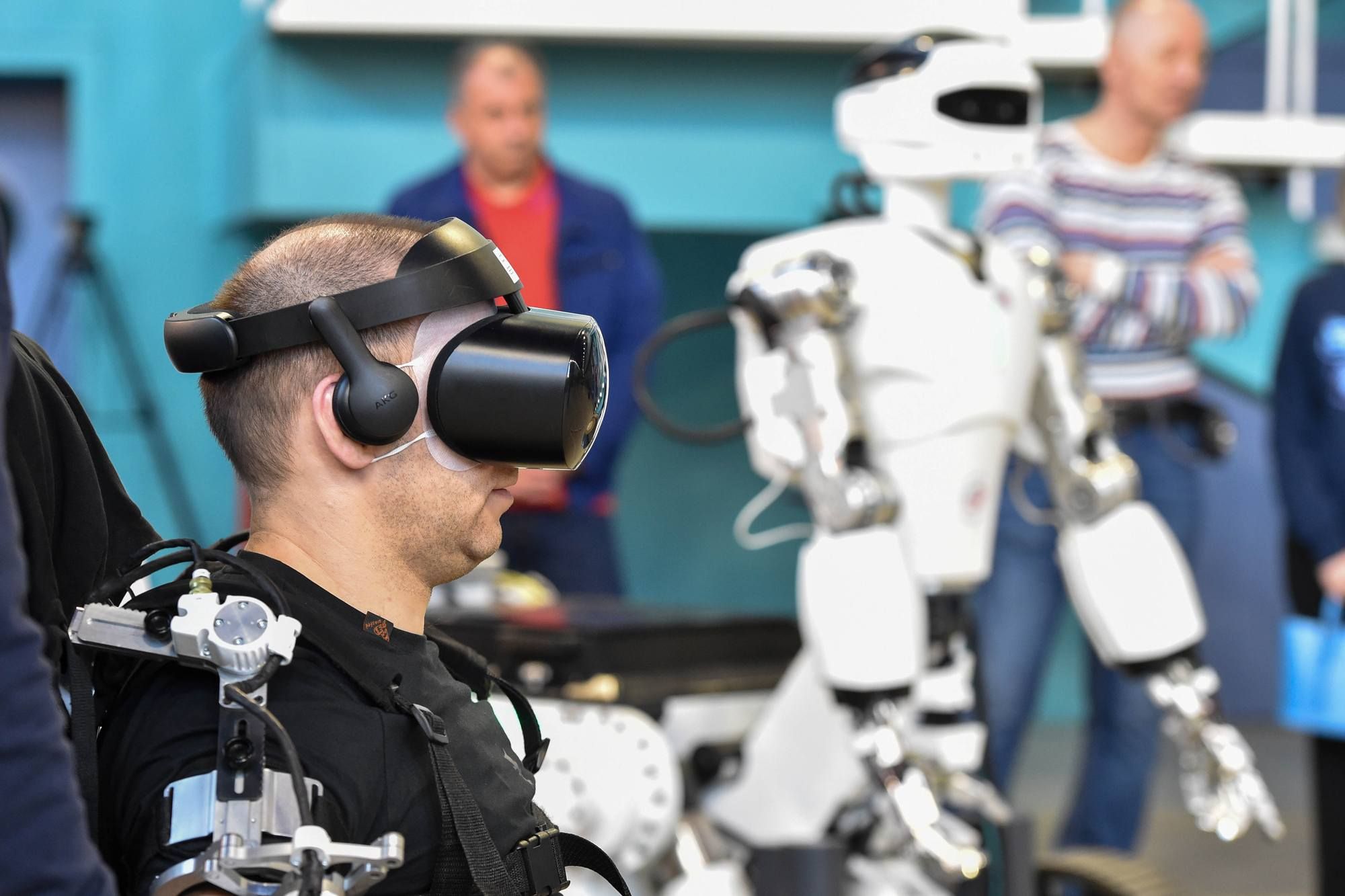Ivan Vagner with the virtual reality glasses.