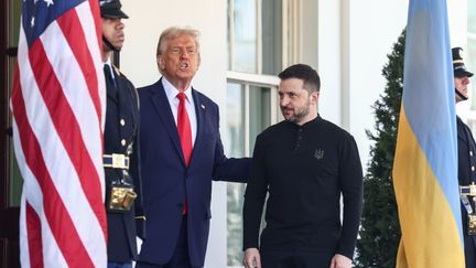 Donald Trump (left), American president and Volodymyr Zelensky, the Ukrainian president, during a meeting at the White House, in Washington, on February 28, 2025. (Jim Loscalzo - Poll via CNP / Maxppp)