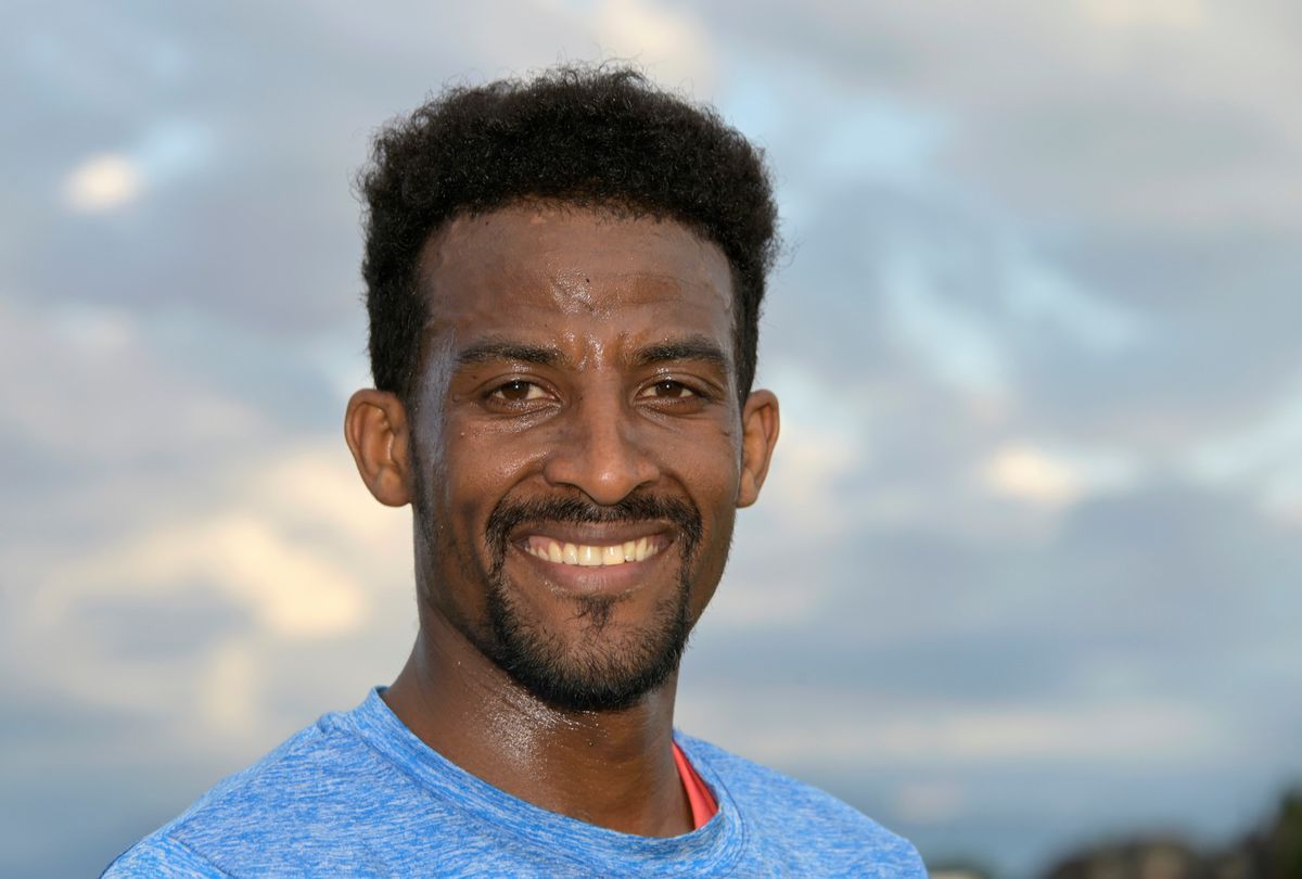 Amaniel Habtom, winner of the Tour du Pays de Vaud 2019, smiling during the event in Apples on June 12, 2019. Amaniel Habtom, winner of the Tour du Pays de Vaud 2019, smiling during the event in Apples on June 12, 2019.
