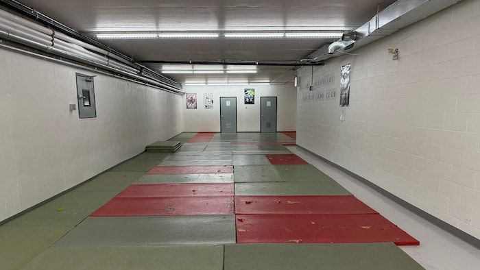 The gymnasium of the Boréale school in Ponteix, in Saskatchewan, in 2025.