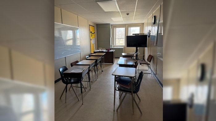 A classroom of the Boréale school in Ponteix, in Saskatchewan, in 2025.