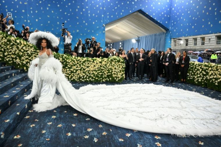 American singer Diana Ross arrives at the Metropolitan Museum of Art gala in New York on May 5, 2025 (AFP / Angela Weiss)