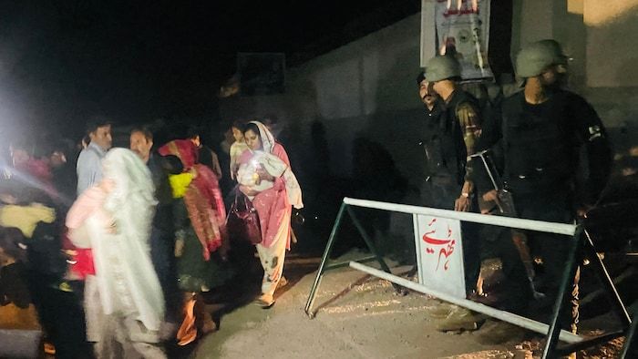 Women evacuate their houses in Muzaffarabad, Kashmir, May 7, 2025.