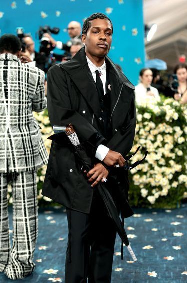 Rapper Asap Rocky, companion of Rihanna, at Met Gala in New York, on May 5, 2025.