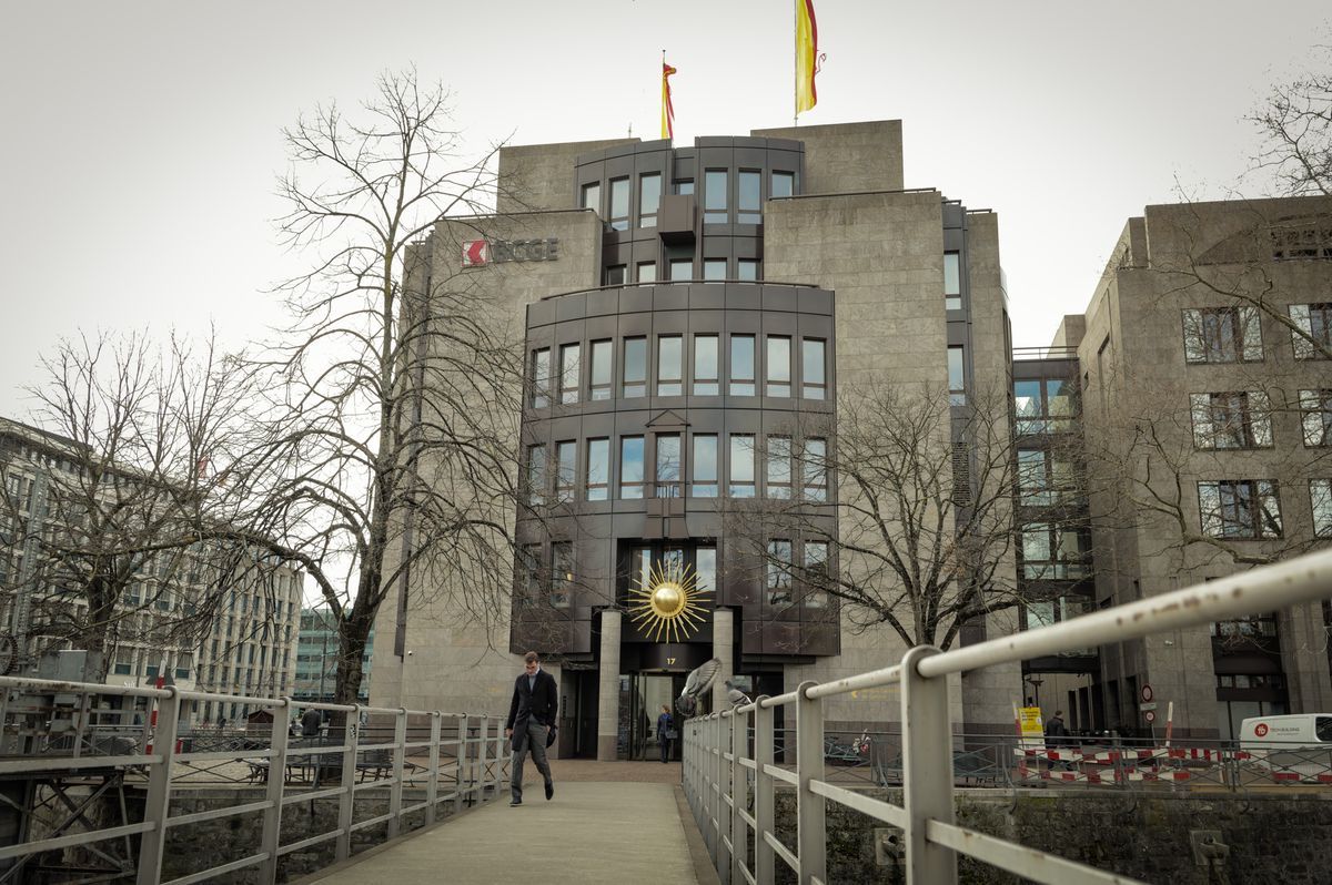 The headquarters of the Cantonal Bank of Geneva, founded in 1816, with its logo visible in Geneva, on March 11, 2025, on a cloudy day. The headquarters of the Cantonal Bank of Geneva, founded in 1816, with its logo visible in Geneva, on March 11, 2025, on a cloudy day.