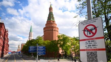 The surroundings of the Kremlin, in Moscow, prohibited in overflight of drones.
