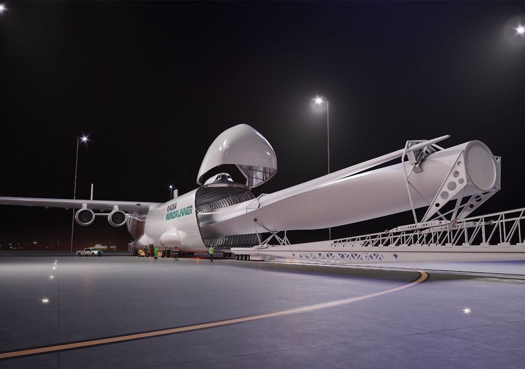 The Windrunner can transport structures weighing up to 72 tonnes, with an internal volume 12 times higher than that of a Boeing 747. Credit: Radia. The Windrunner can transport structures weighing up to 72 tonnes, with an internal volume 12 times higher than that of a Boeing 747. Credit: Radia.