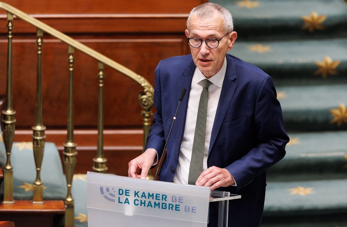 Vice-prime minister and minister and minister of Public Health and Social Affairs Frank Vandenbroucke pictured during a plenary session of the Chamber at the Federal Parliament in Brussels, Wednesday 30 April 2025. BELGA PHOTO BENOIT DOPPAGNE
