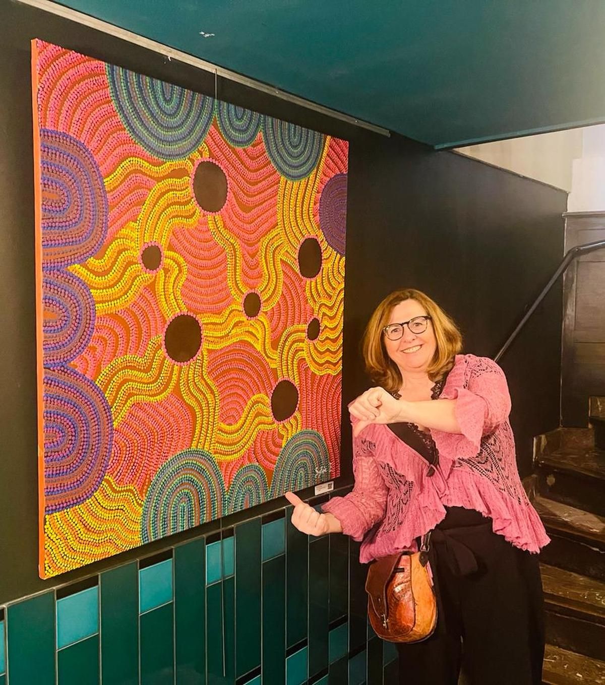 Sylvie Estaynou exhibited at the Basque bar in Saint-Jean-de-Luz.