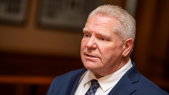 Doug Ford in a press point.