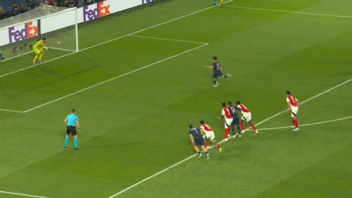 Vitinha's penalty in the semi-final return from the PSG-Arsenal Champions League, May 7, 2025 Vitinha's penalty in the semi-final return from the PSG-Arsenal Champions League, May 7, 2025