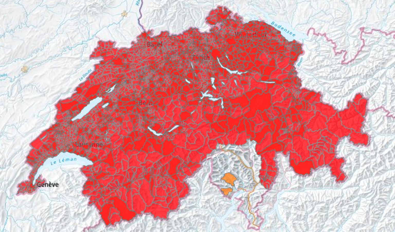 Here are the Swiss areas where tick vaccination is recommended