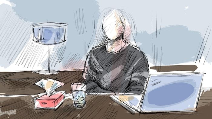 A sketch of the alleged victim.