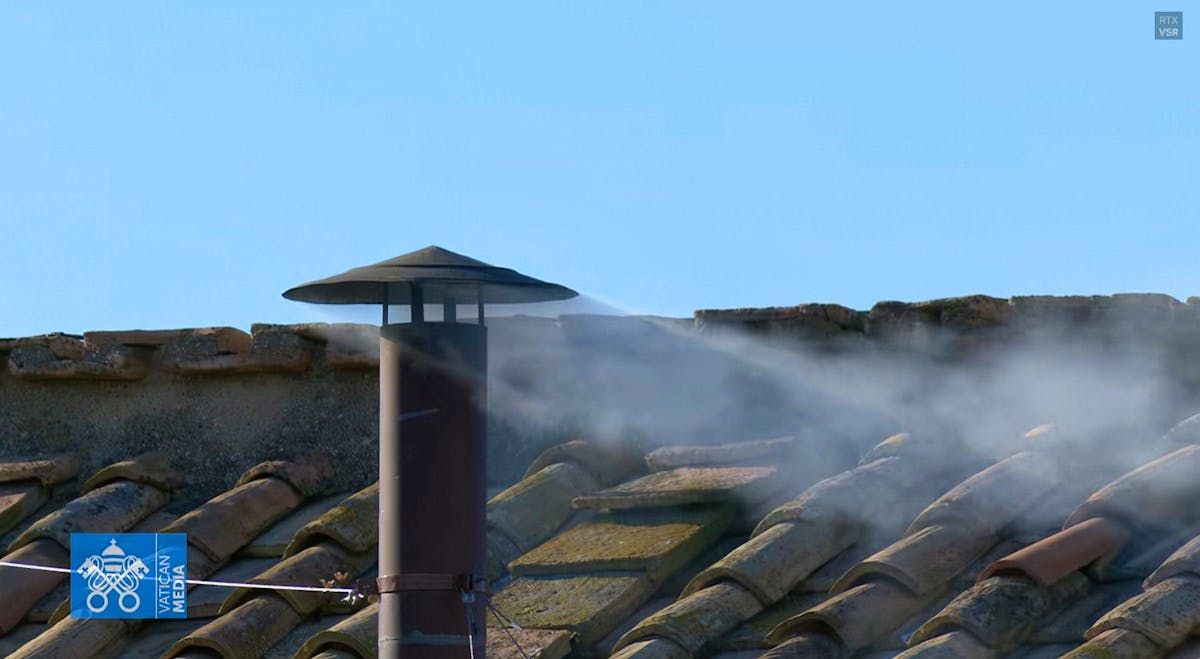 White smoke was released Thursday shortly after 6 p.m. from the Sistine Chapel chimney. White smoke was released Thursday shortly after 6 p.m. from the Sistine Chapel chimney.