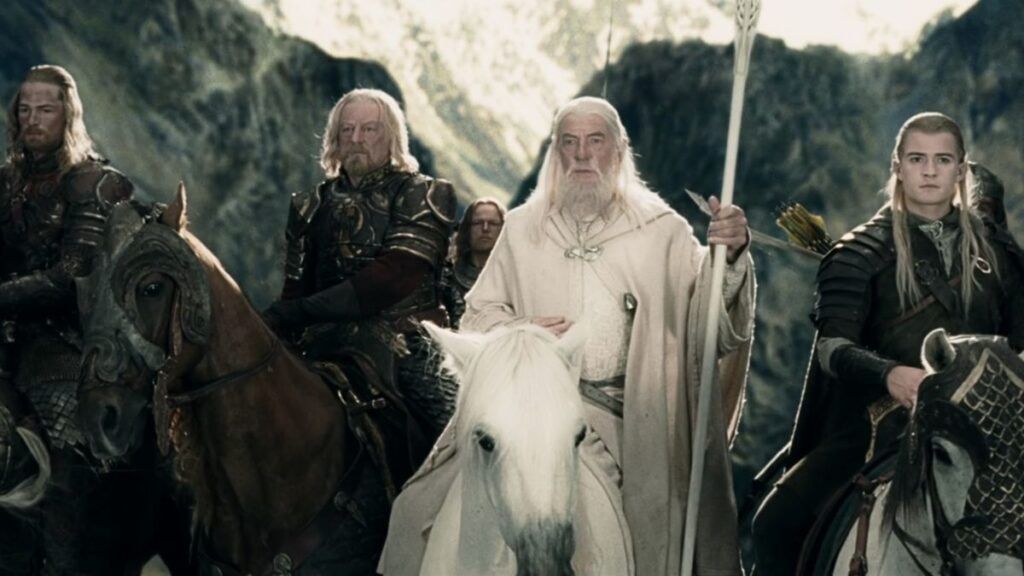 Theoden, Gandalf and Legolas in the Lord of the Rings