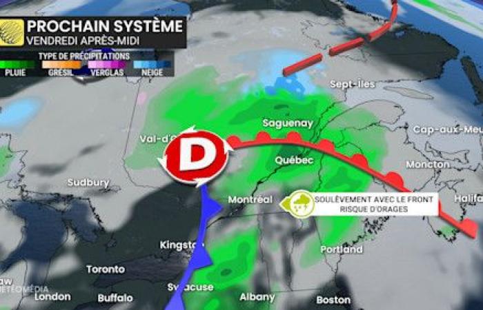 New system Friday: return of early thunderstorms