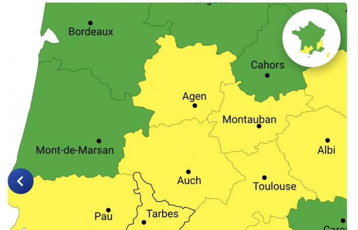 Vigilance yellow rain-innon and floods this Monday, May 5 in the Hautes-Pyrénées, the Pyrénées-Atlantiques, La Haute-Garonne, Le Gers, Le Tarn-et-Garonne, L’Ariège