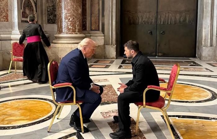 Check ‘-“You shouldn’t be here”: Did Donald Trump really crop Emmanuel Macron to the Vatican?