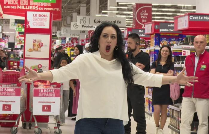 On a football field or in a hypermarket, she sings of the opera