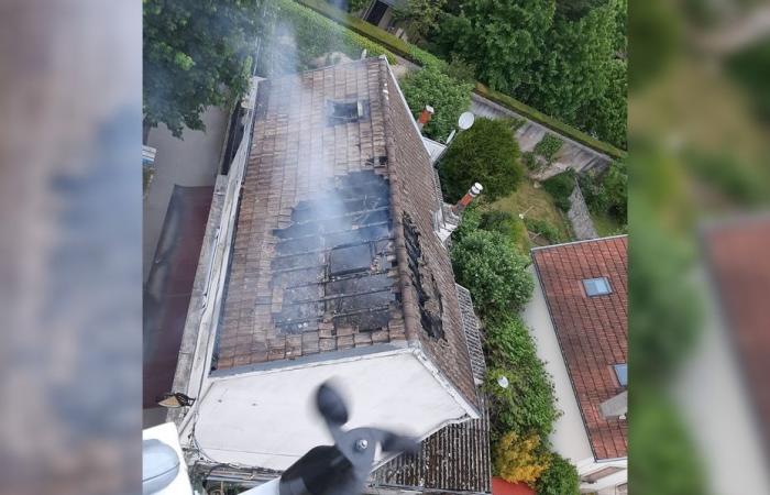 A roof fire in Dijon, the disturbed traffic