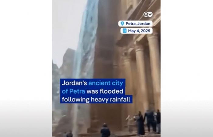 The archaeological site of Petra struck by torrential rains