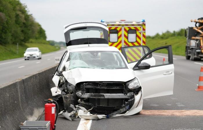 An injured after an accident on the A16 between a car and a heavyweight