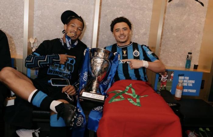 Chemsdine Talbi celebrates the victory of Club Bruges