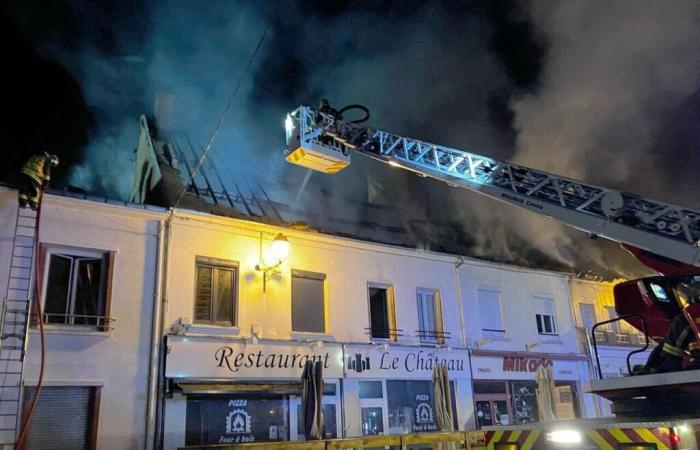 two shops and three apartments ravaged by flames