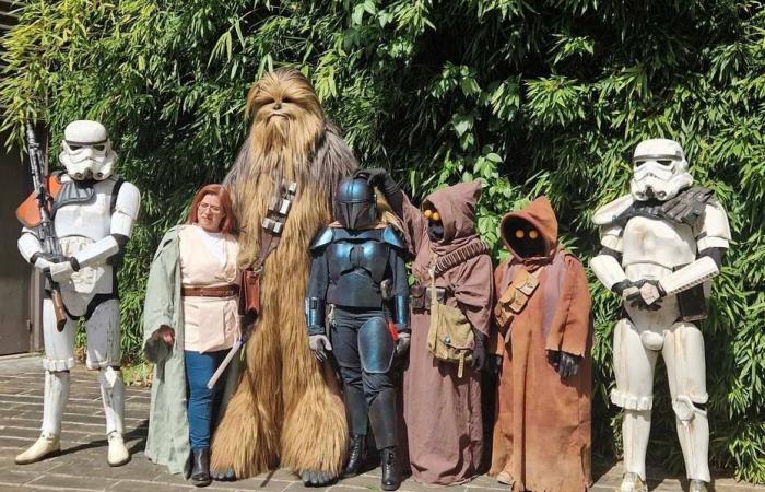 Fans disguise themselves, meet the films and fight with a lightsaber