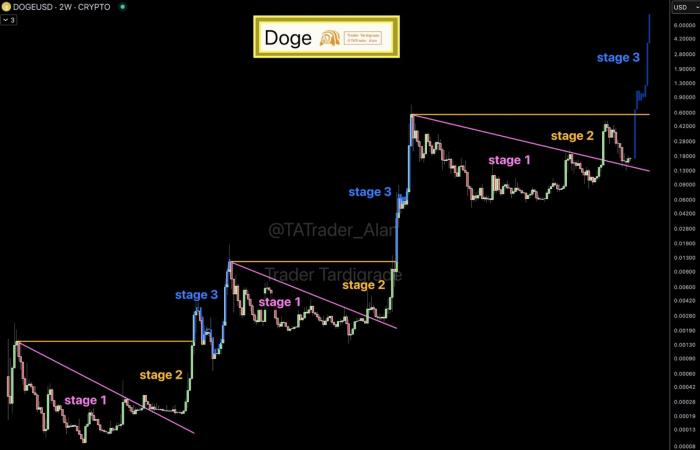 The bullish reversal targets an increase of 175%.