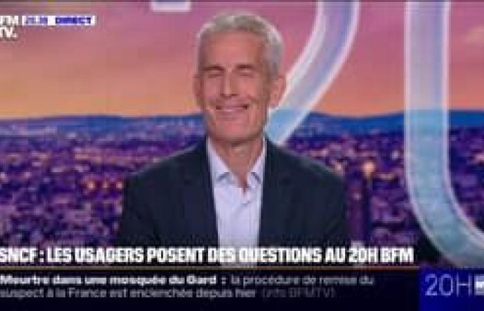 Louis Sarkozy reacts to the joke of humorist Paul de Saint-Sernin