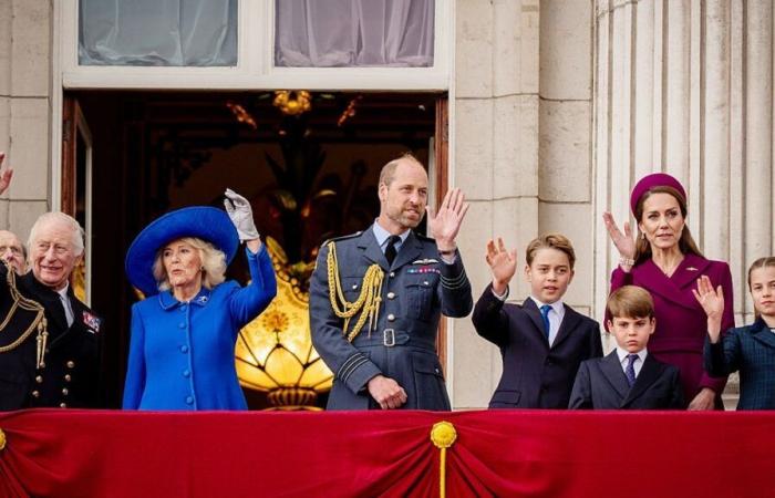 The whole royal family was on the balcony of Buckingham Palace