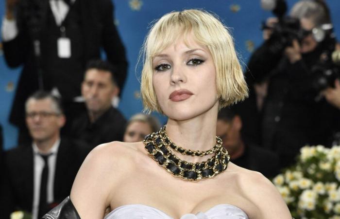 Angèle reigns over the Met Gala in strapless dress and leather belts