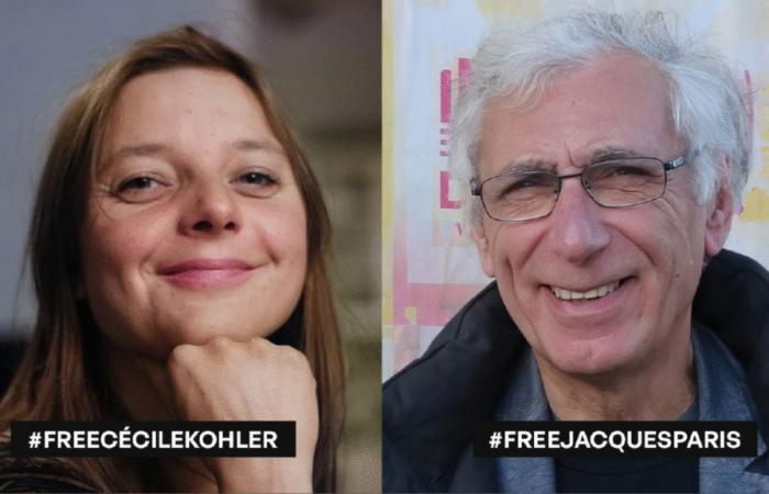 Gatherings in the region Wednesday in support of French hostages in Iran