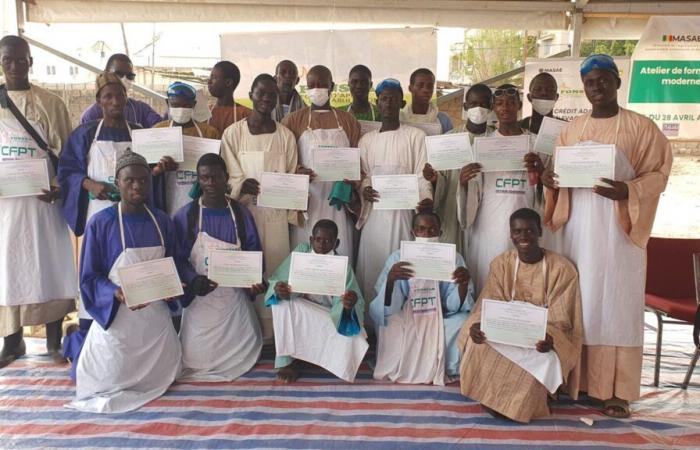 Contemporary tanning techniques: 25 young people from the Daara Hizbut-Tarqiya de Touba formed by the Fonstab