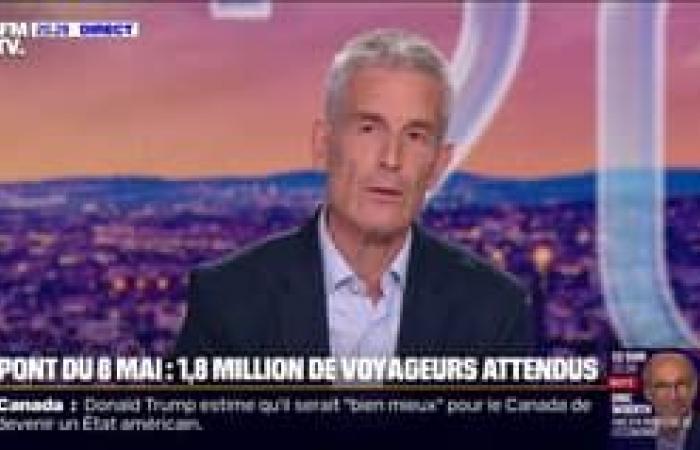 Louis Sarkozy reacts to the joke of humorist Paul de Saint-Sernin