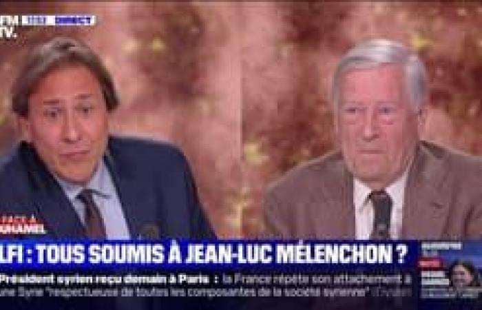 Louis Sarkozy reacts to the joke of humorist Paul de Saint-Sernin