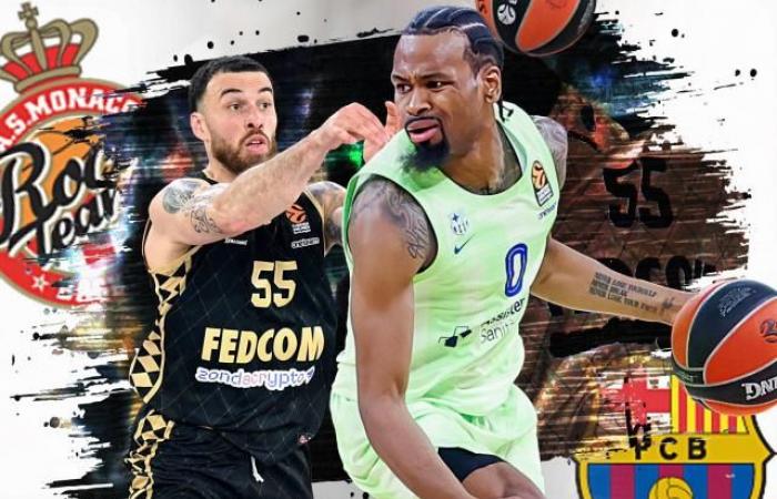 Mike James-Kevin Punter, duel of fine blades for match 5 decisive between Monaco and Barcelona in Eurogue
