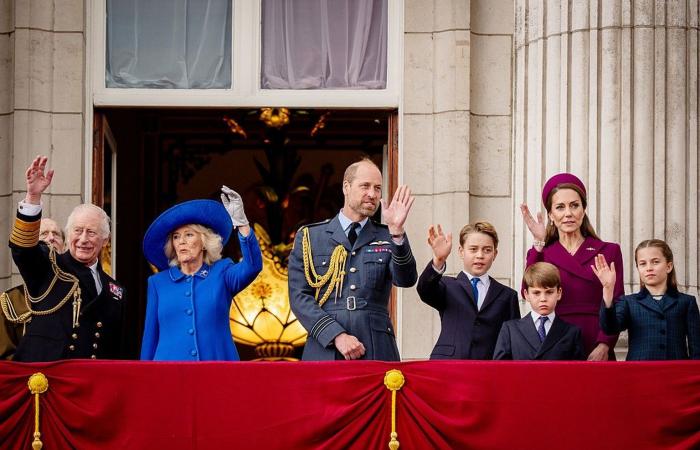 The whole royal family was on the balcony of Buckingham Palace