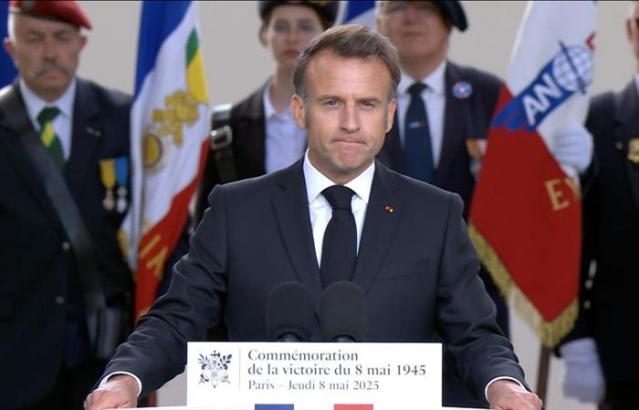 Macron underlines the eternal character of the fight for “victory” and the “defense of peace”