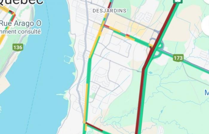 Congestion Highway 20 in Lévis – Multiple collision between vehicles and trucks